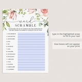 Zoom Bridal Shower Games Bundle Floral Theme Instant Download