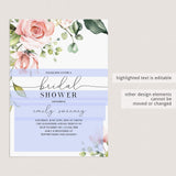 Blush Floral Bridal Shower Complete Bundle DIY Instant Download