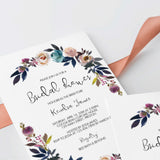 Purple Bridal Shower Invitation Template Floral Theme
