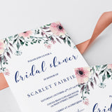 Pink Floral Bridalshower Invitation Cards Printable