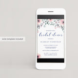 Pink Floral Bridalshower Invitation Cards Printable