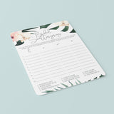 Bridal Shower Scattergories Game Printable Summer Theme
