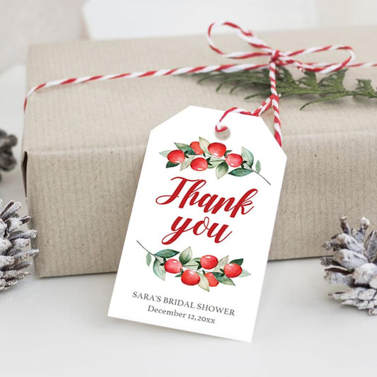 Christmas Bridal Shower Favor Tags Template