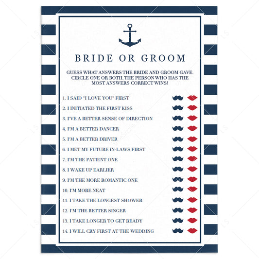 bridalshower beach themed games for bride and groom by LittleSizzle