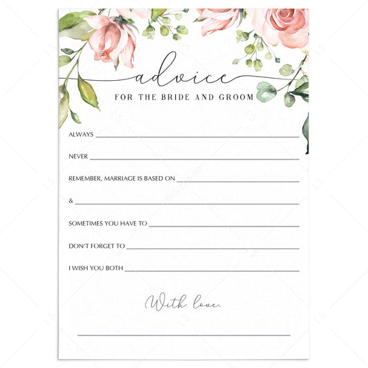 bride and groom advice cards instant download by LittleSizzle