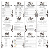 Bride or Die Bachelorette Party Games Bundle Black Floral Skull by LittleSizzle