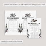 Bride or Die Bachelorette Party Games Bundle Black Floral Skull