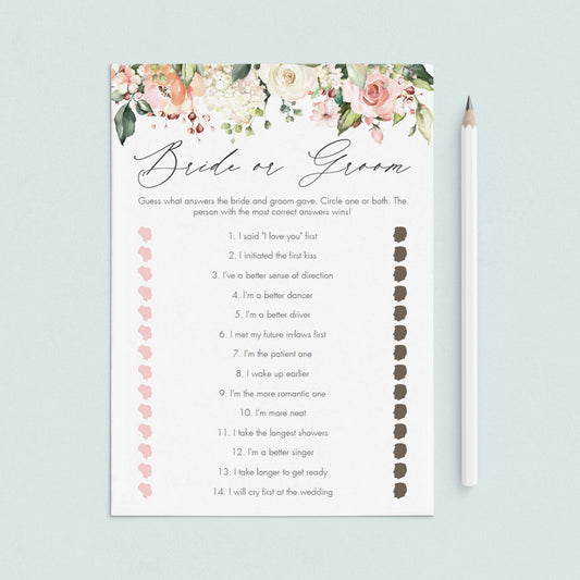 editable bride or groom bridal shower game templates by LittleSizzle