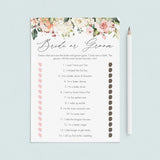 editable bride or groom bridal shower game templates by LittleSizzle