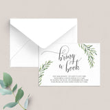 Green Bring a Book for Baby Cards Instant Download by LittleSizzle