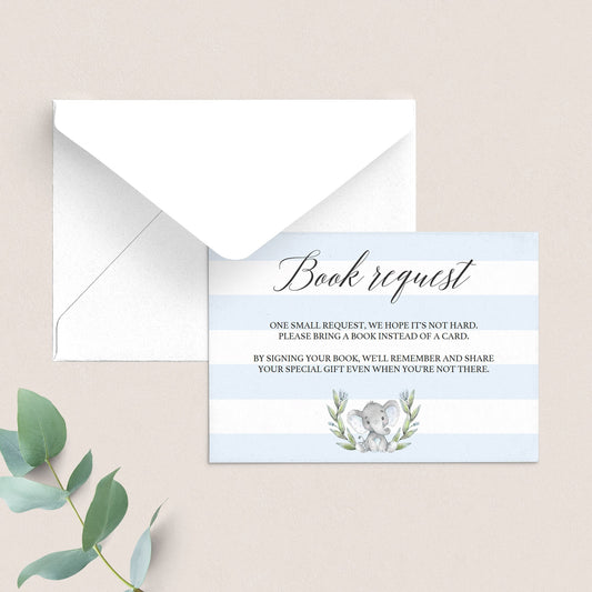 Blue elephant themed baby shower printable by LittleSizzle