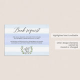 Watercolor book request card with elephant for boy by LittleSizzle