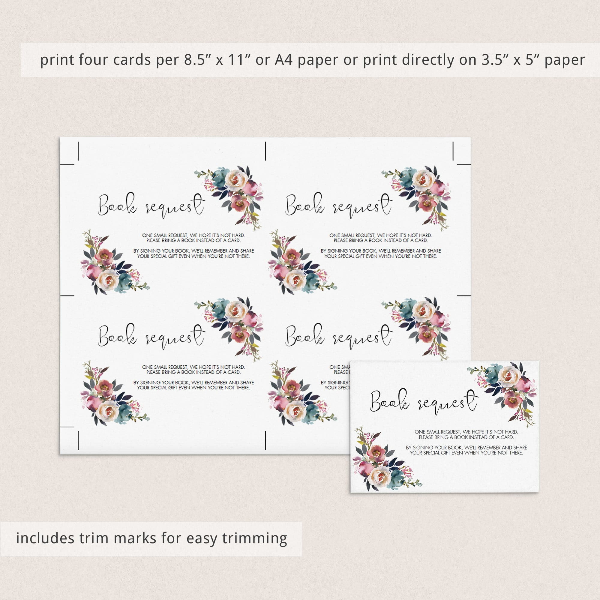 Book baby shower cards download by LittleSizzle