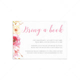 Pink floral baby shower book request card by LittleSizzle