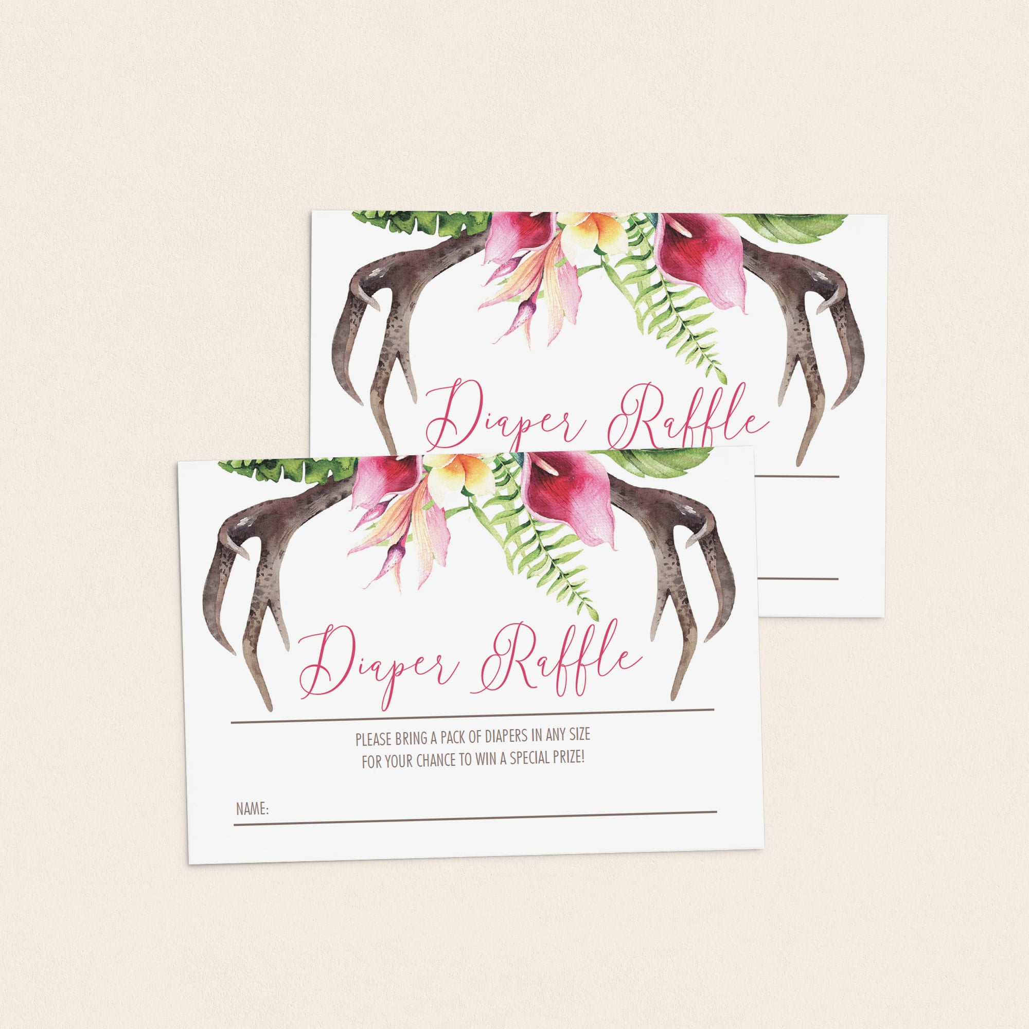 Antler and flowers baby shower games by LittleSizzle