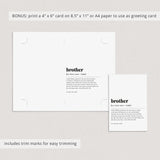 Brother Definition Print Digital Download