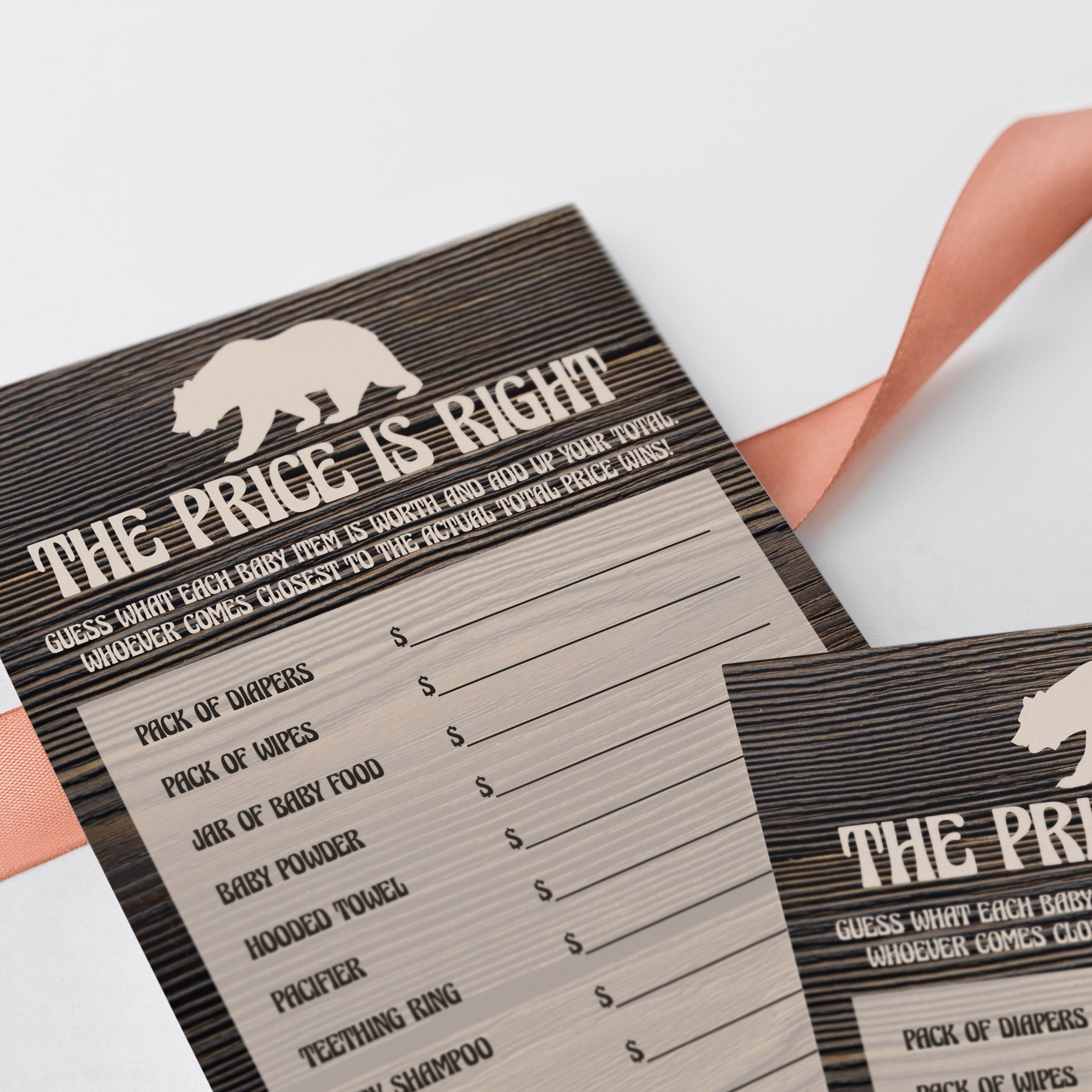 Woods brown bear baby sprinkle price right game by LittleSizzle