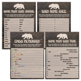 Rustic baby shower games set printables wood look by LittleSizzle