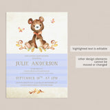 Fall baby shower invitation template download by LittleSizzle