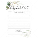 Gold and Greenery Theme Baby Shower Keepsake Cards by LittleSizzle