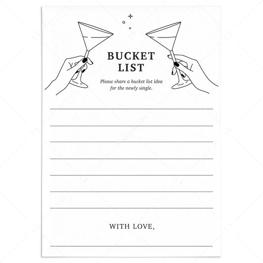 Post Divorce Bucket List Cards Printable by LittleSizzle