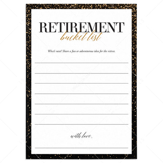 Retiree Bucket List Cards Printable by LittleSizzle