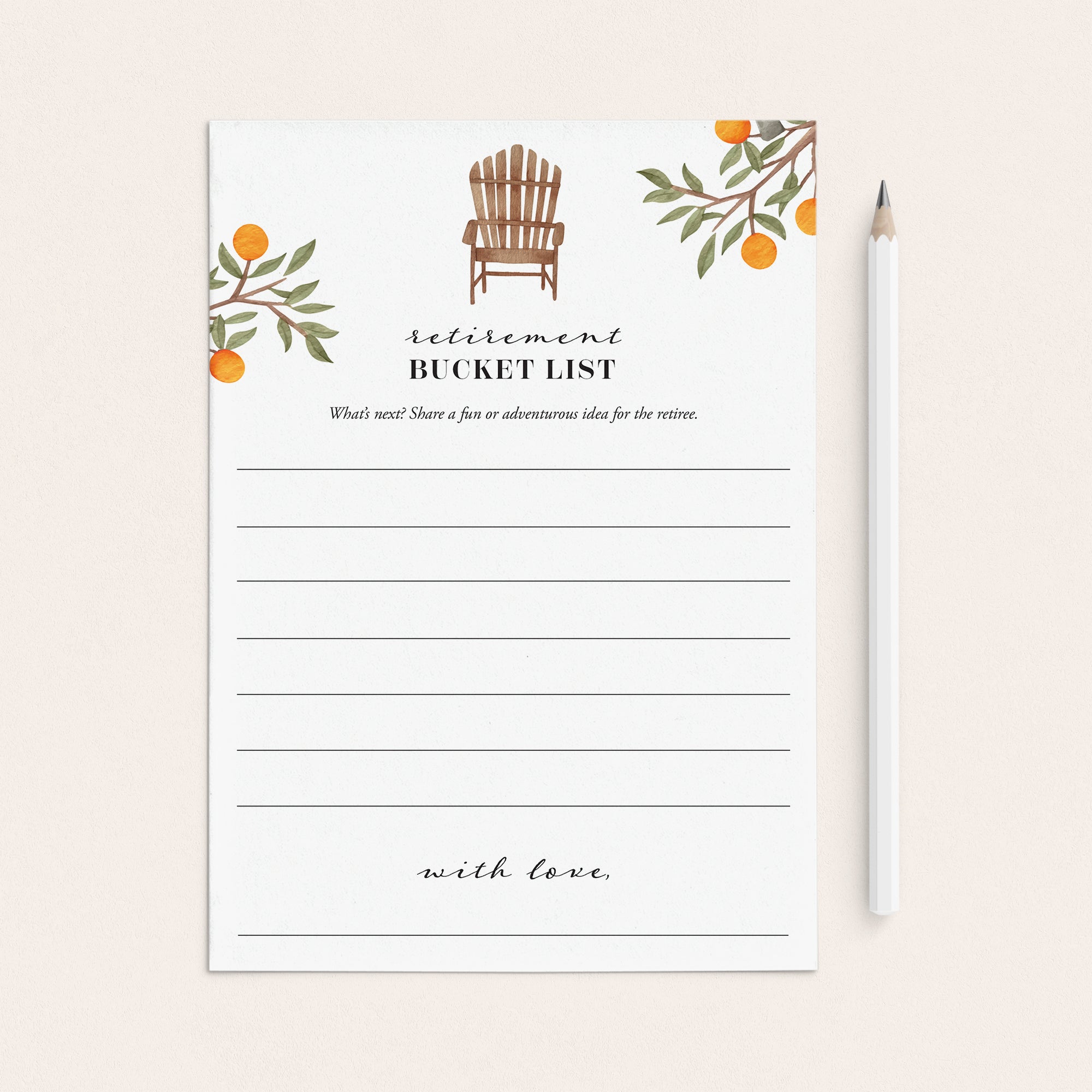 Bucket List for Retirement Cards Printable by LittleSizzle