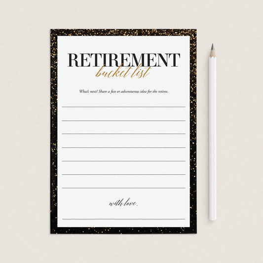 Retiree Bucket List Cards Printable by LittleSizzle