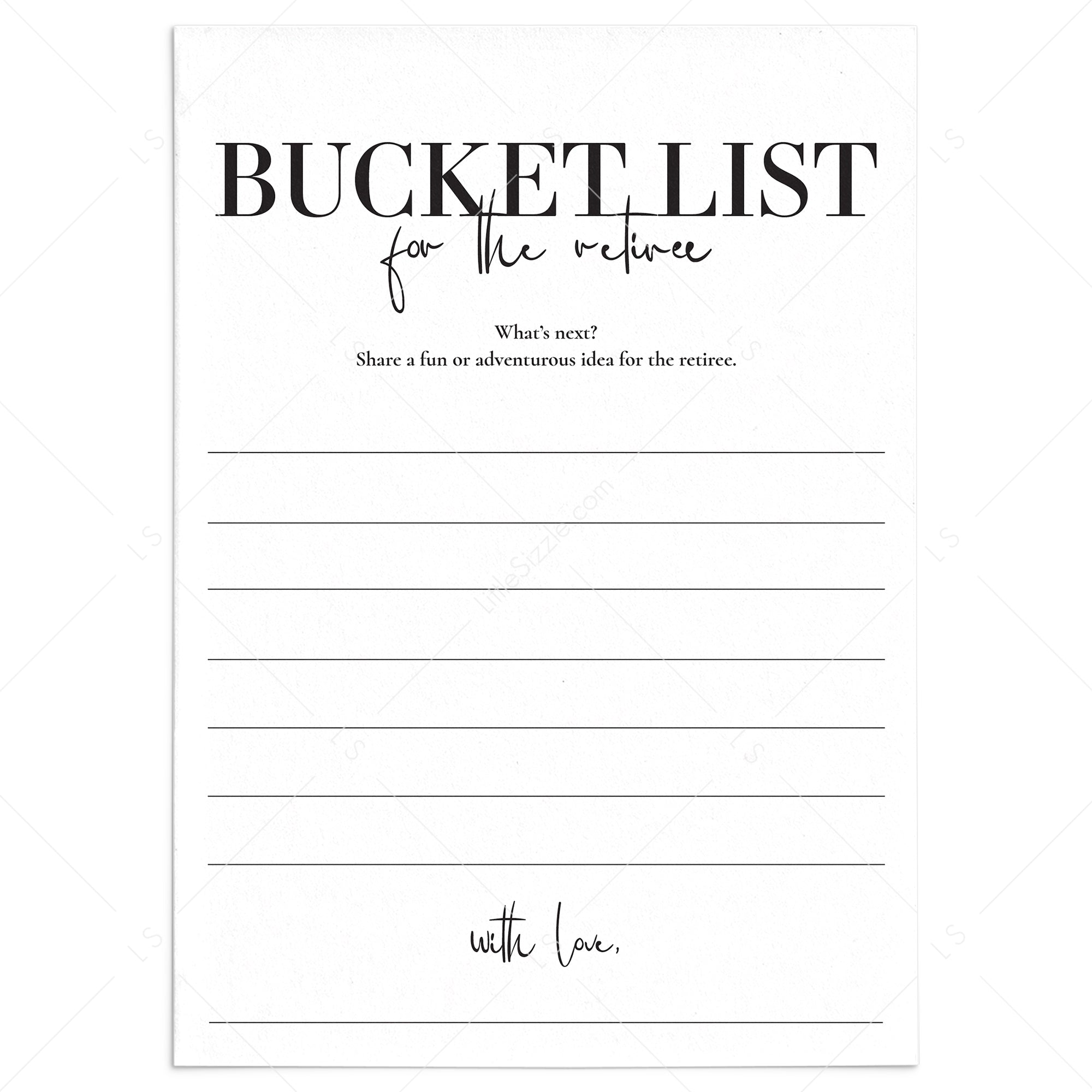 funny retirement bucket list