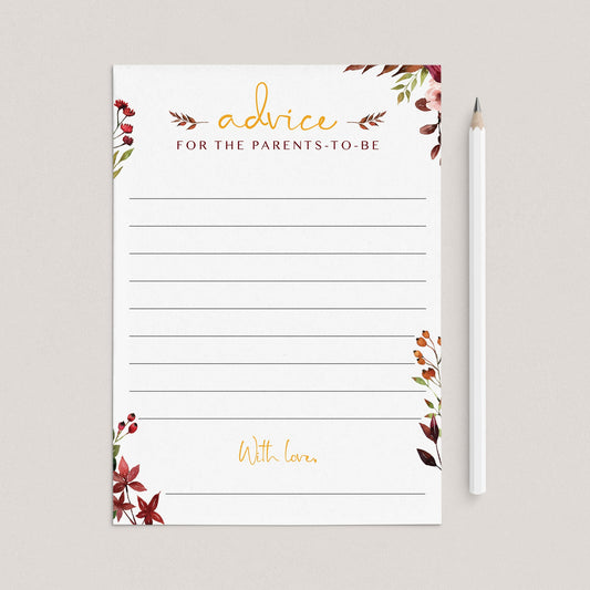 New parents advice cards printable by LittleSizzle