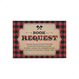 Baby shower lumberjack theme book request cards printable