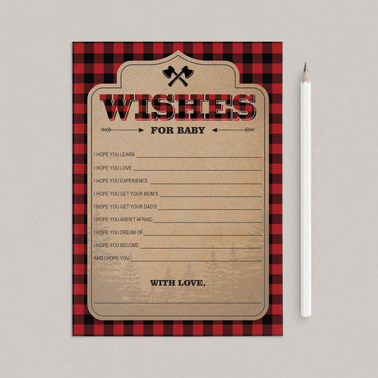 Kraft paper and buffalo plaid baby shower games printables