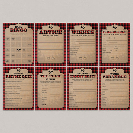 Boy baby shower games lumberjack themed by LittleSizzle