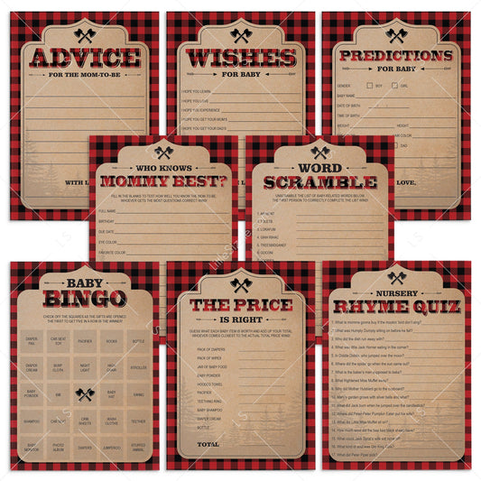Boy baby shower games lumberjack themed by LittleSizzle
