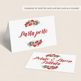 Christmas Food Labels Template - Tented and Flat Cards