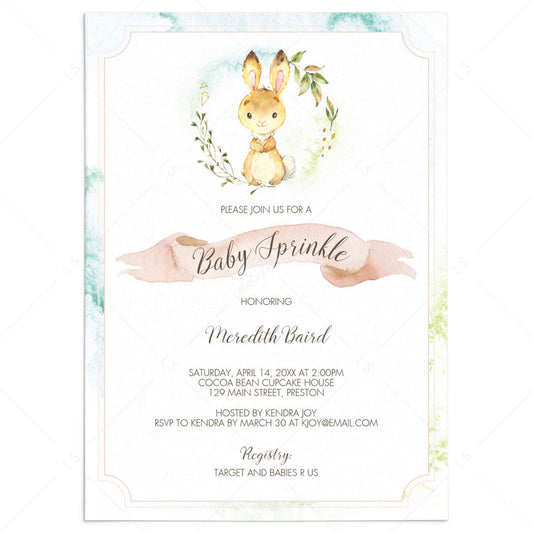 Woodland Baby Sprinkle Invitation Editable Template by LittleSizzle