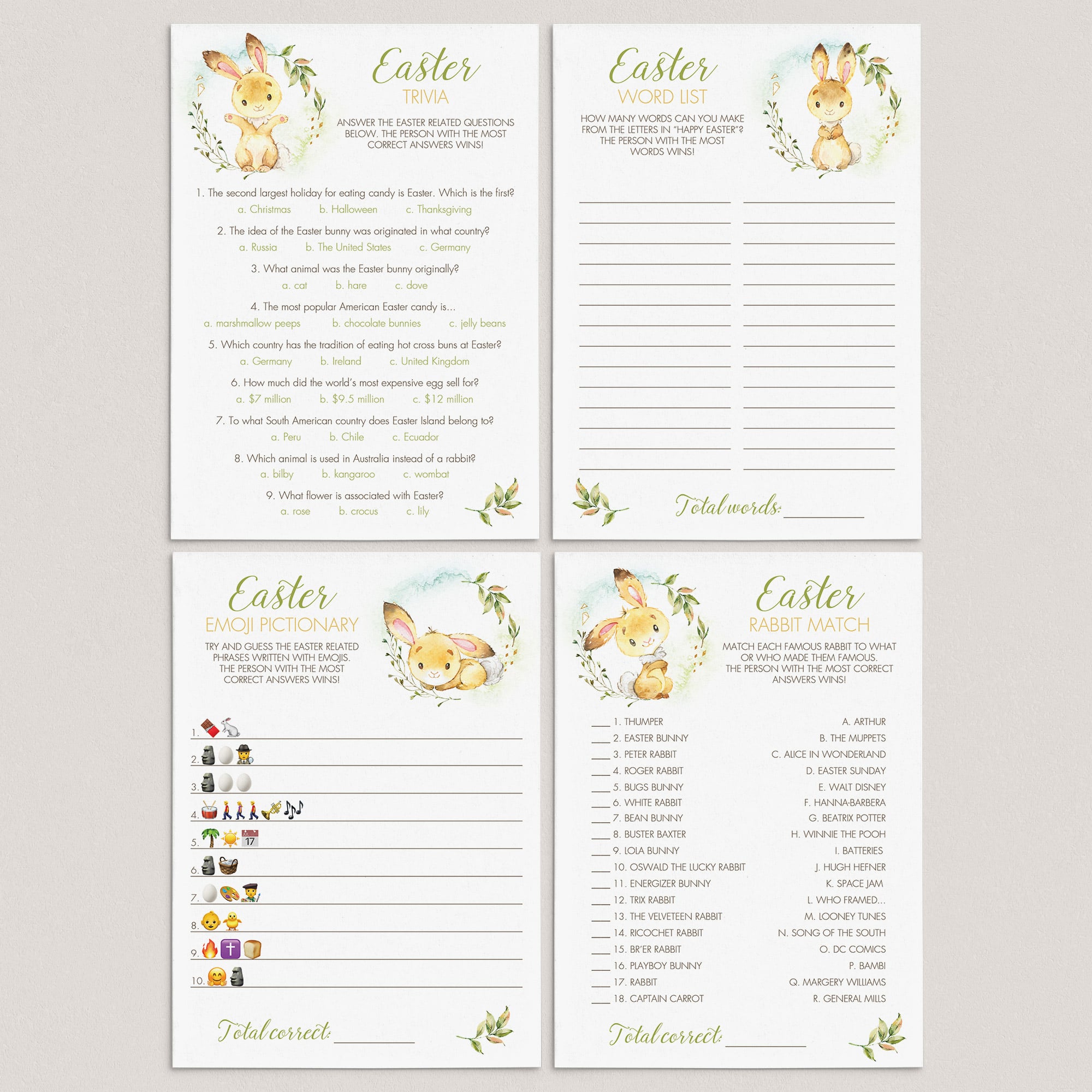 (Zoom) Easter Games Bundle for Adults by LittleSizzle