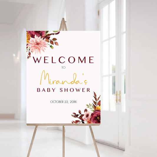 Boho Baby Shower Welcome Poster Customizable Template by LittleSizzle