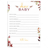 Burgundy floral wishes for baby cards by LittleSizzle