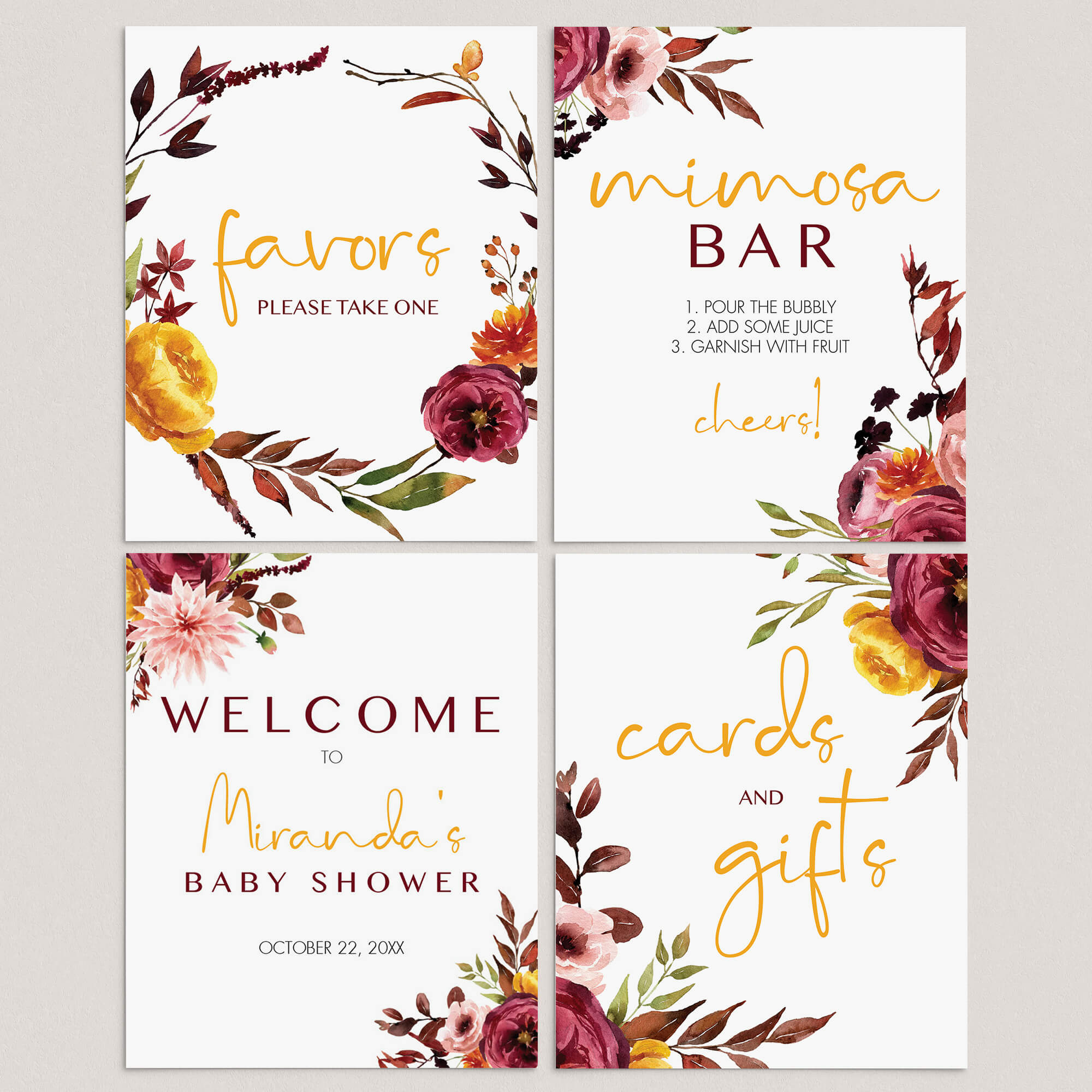 Bohemian Baby Shower Decorations Bundle Printable by LittleSizzle
