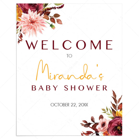 Boho Baby Shower Welcome Poster Customizable Template by LittleSizzle