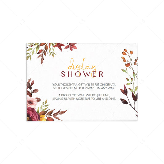 Floral Display Shower Card PDF-Template by LittleSizzle