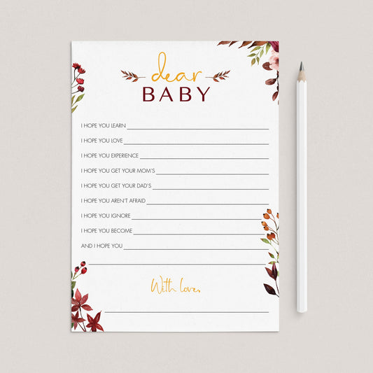 Burgundy floral wishes for baby cards by LittleSizzle