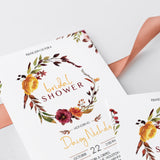 Burgundy Floral Bridal Shower Package Autumn Wedding Printables