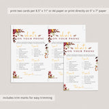 Bohemian Bridal Party Game What's On Your Phone