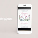 Cactus baby shower invitation template download by LittleSizzle