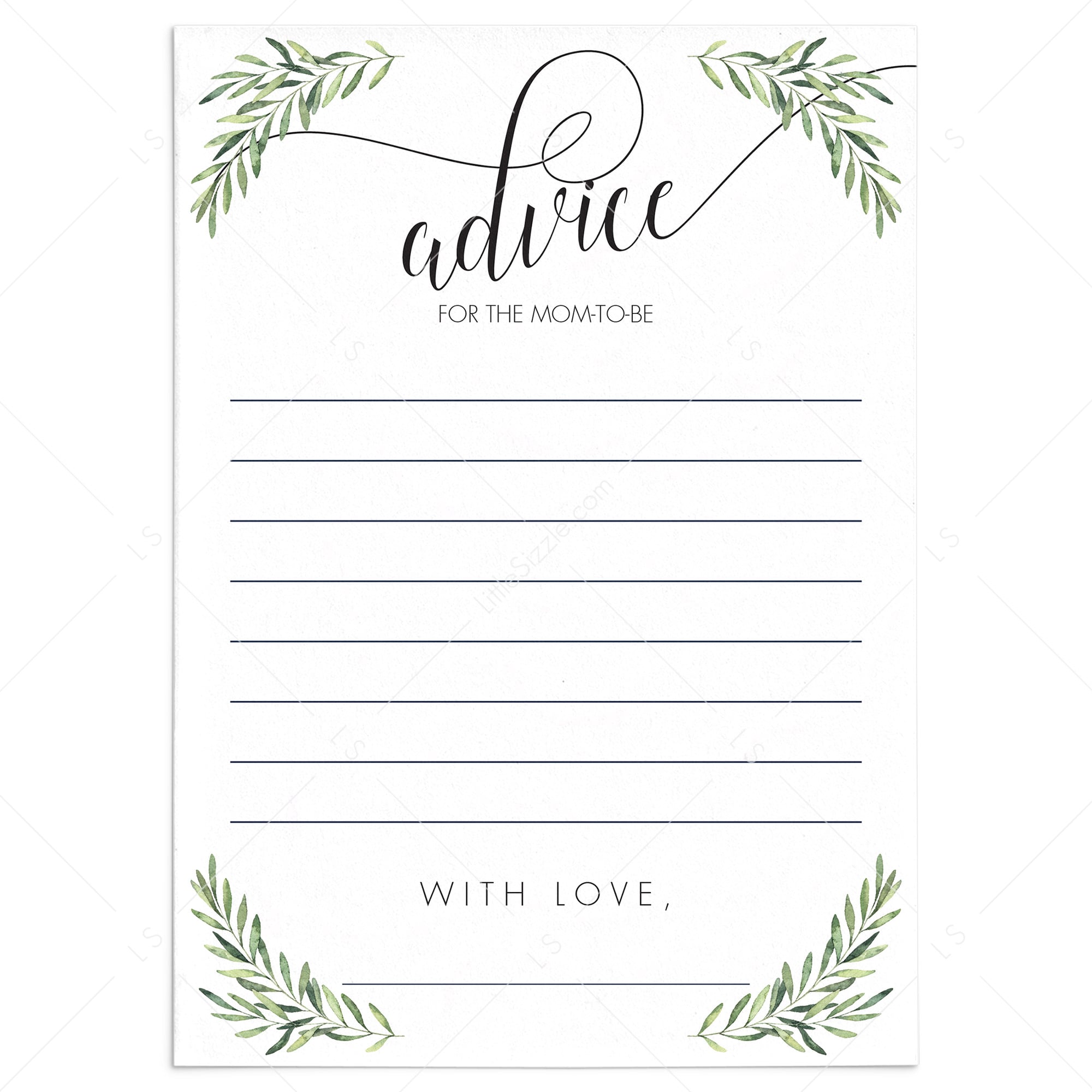 Green Baby Advice for Mom to Be Instant Download by LittleSizzle