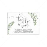 Green Bring a Book for Baby Cards Instant Download by LittleSizzle