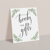 Greenery Baby Shower Decorations Books & Gifts Sign