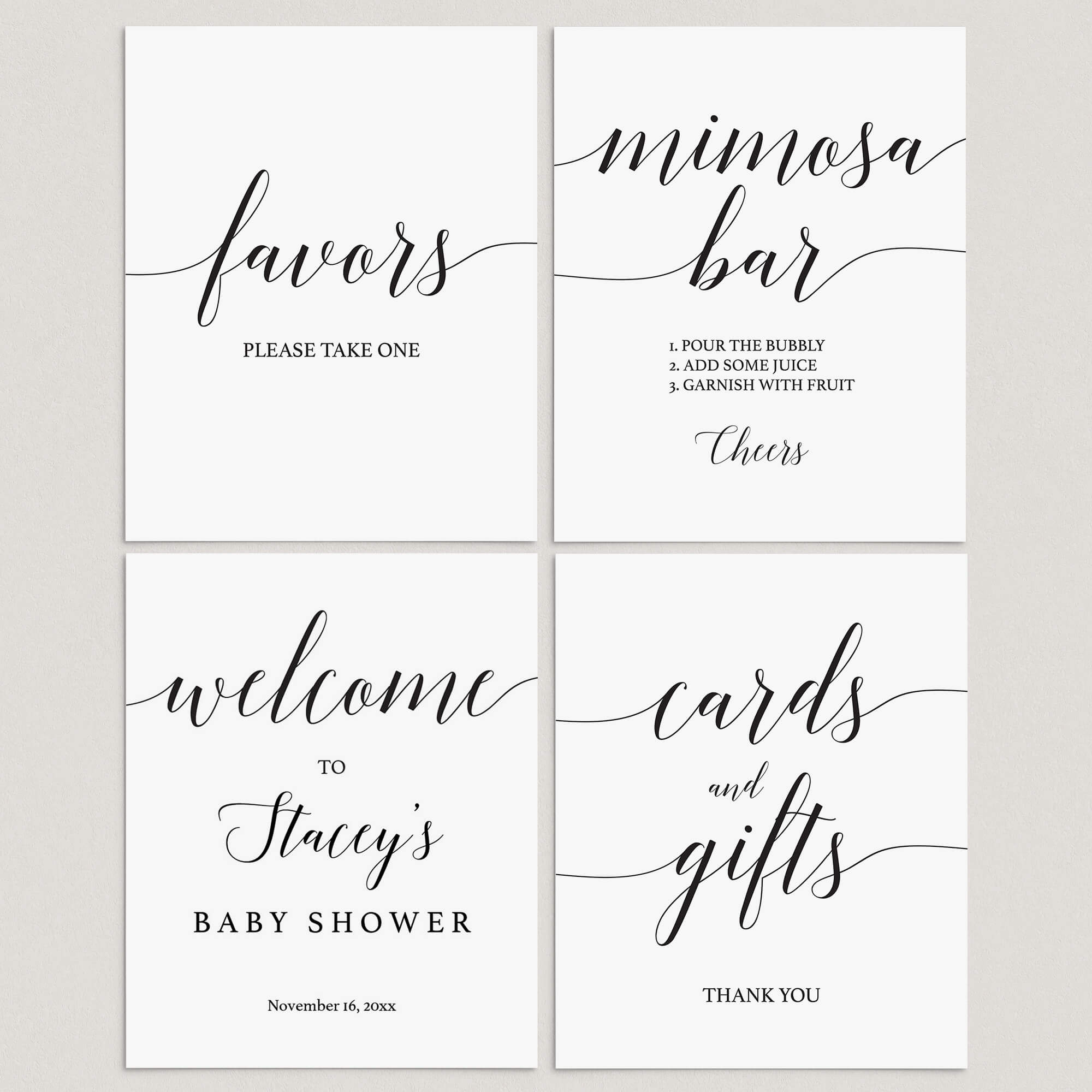 Minimalist Baby Shower Signs Printable by LittleSizzle